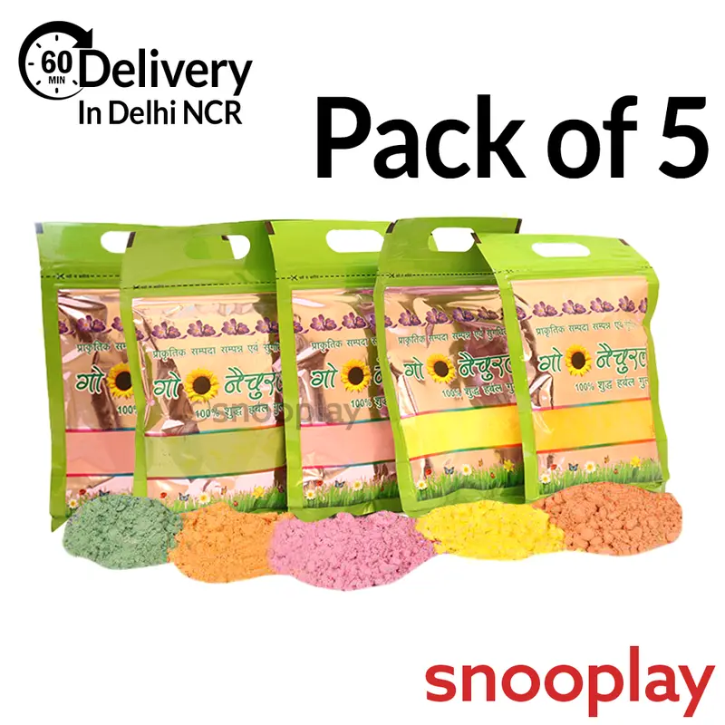 100% Pure Herbal Gulal (Soft Pastel Colors Made Of Dried Flowers) | Assorted Colors 1
