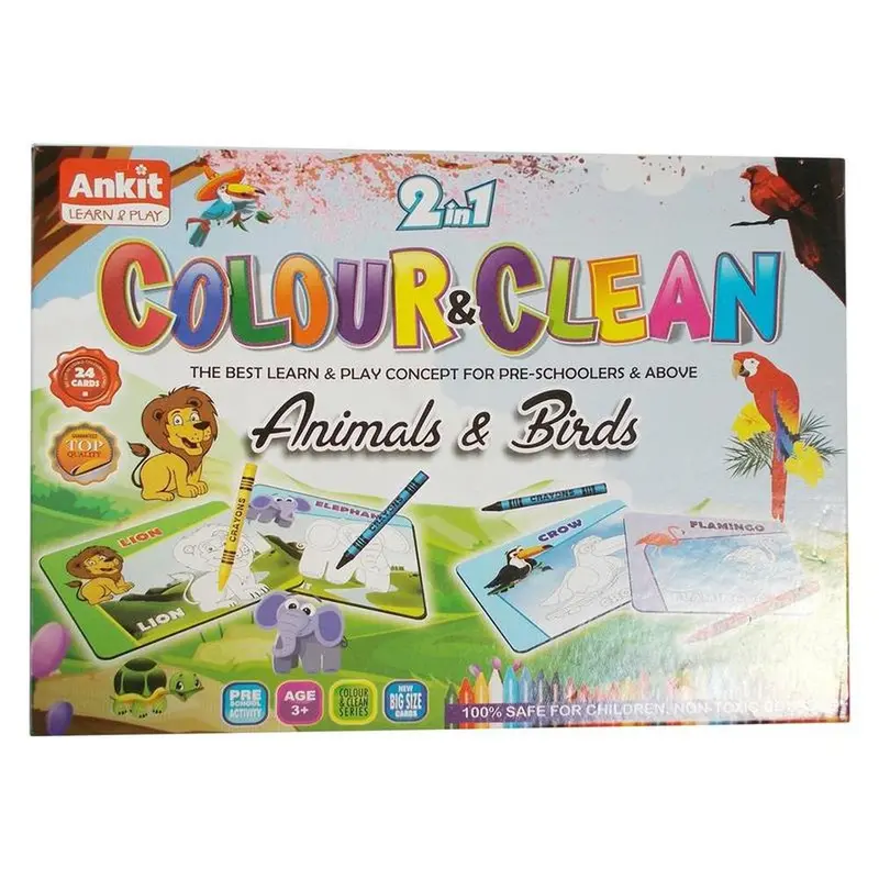 2 In 1 Colour & Clean Game With 24 Reusable Cards (2-6 Years) 1