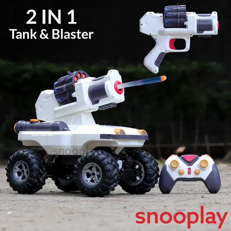 2 In 1 Lunar Range6-14R Remote Controlled Launching Blaster & Tank With Spray Effect (6-14 Years) 1