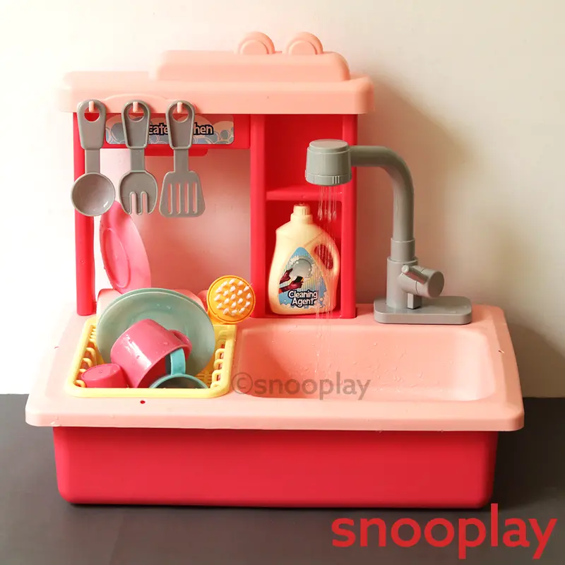 22 Pieces Kitchen Dishwasher Play Set With Color Changing Tableware & Realistic Water Supply (3-7 Years) 1