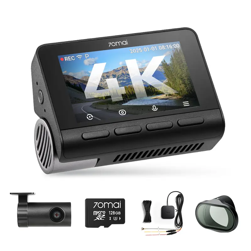 4K Road Trip Kit: 4K A810s Front Cam + Rear Cam + Memory Card + Hardwire Kit + Cpl Filter 1