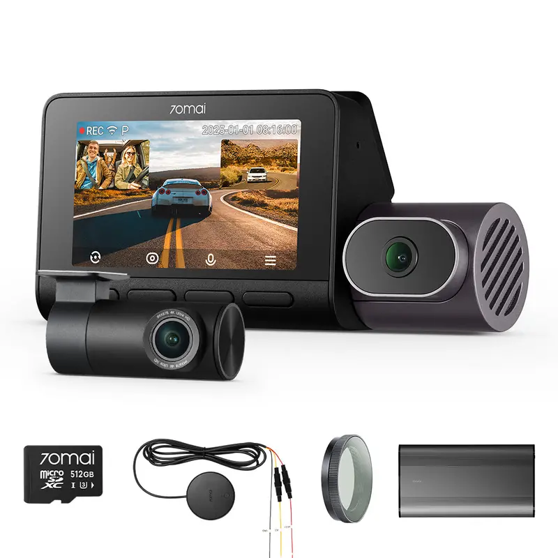 4K T800 Bundle: Front Cam + Rear Cam + Memory Card + Hardwire Kit + Cpl Filter + Battery Pack 2