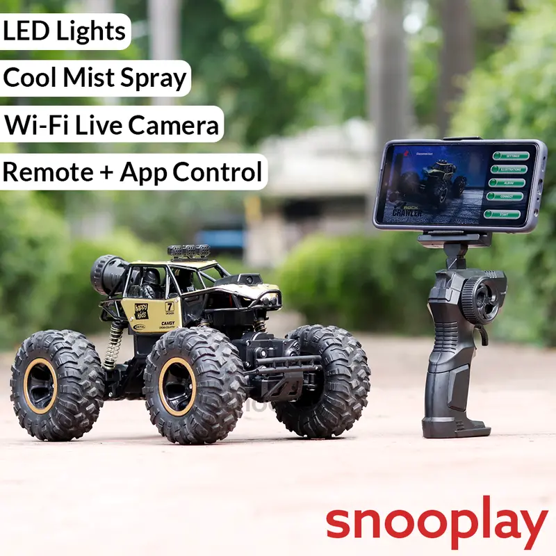 4Wd Off Road Remote Control Rock Crawler | Wi-Fi Camera, App Control, Mist Spray & Led Lights (5-14 Years) 1