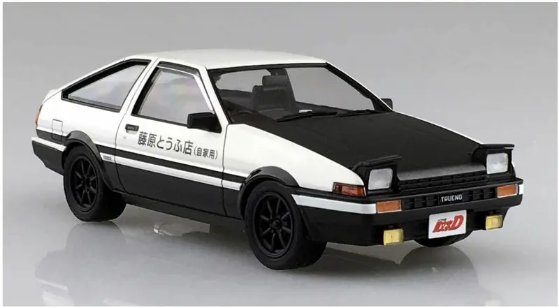 Aoshima 1/24 Initial D #01 Takumi Fujiwara Toyota Ae86 Trueno (Project D Ver.) Model Kit 1