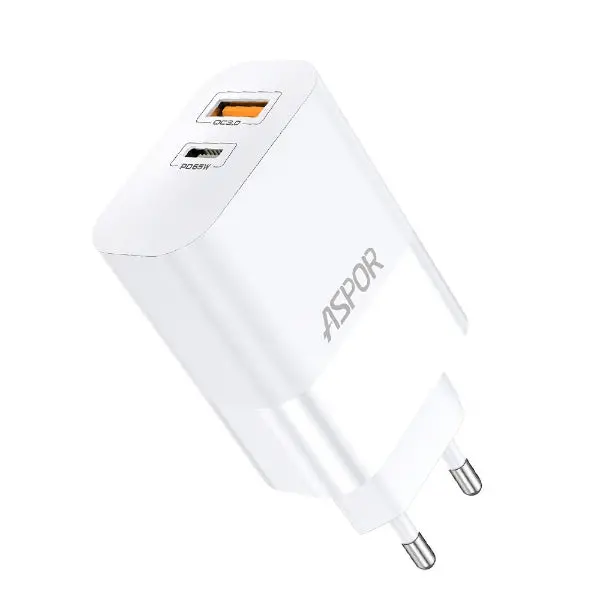 Aspor A851 Gan Charger 65W Qc3.0 Wall Charger Multi Port Usb Adapter 1