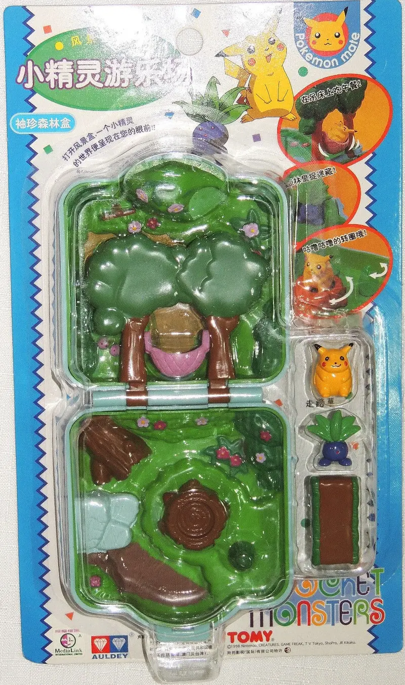 Auldey Tomy Pokemon Pikachu And Oddish Nazonokusa Pocket Monster Playset 1
