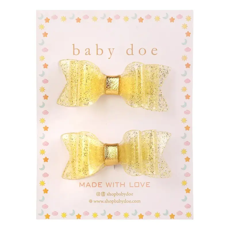 Baby Doe Gold Glitter Hair Clips 1