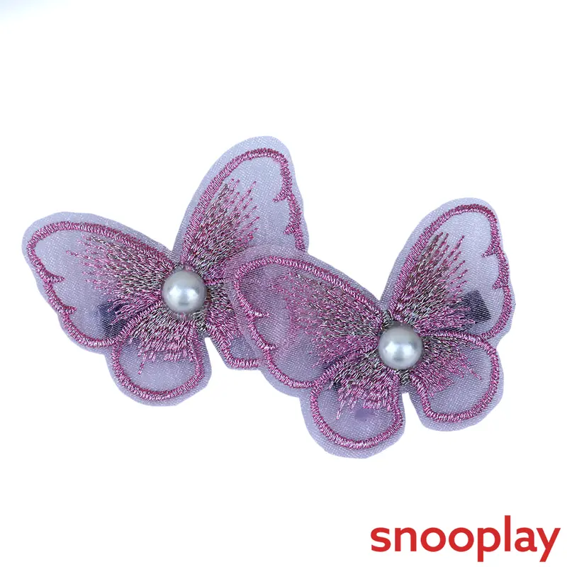 Baby Doe Net Butterfly Hair Clips | Net Fabric 1