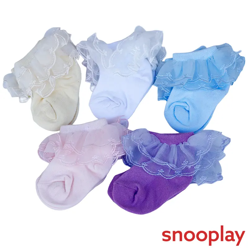 Baby Doe Pack Of 5 Lace Socks - Cotton 1