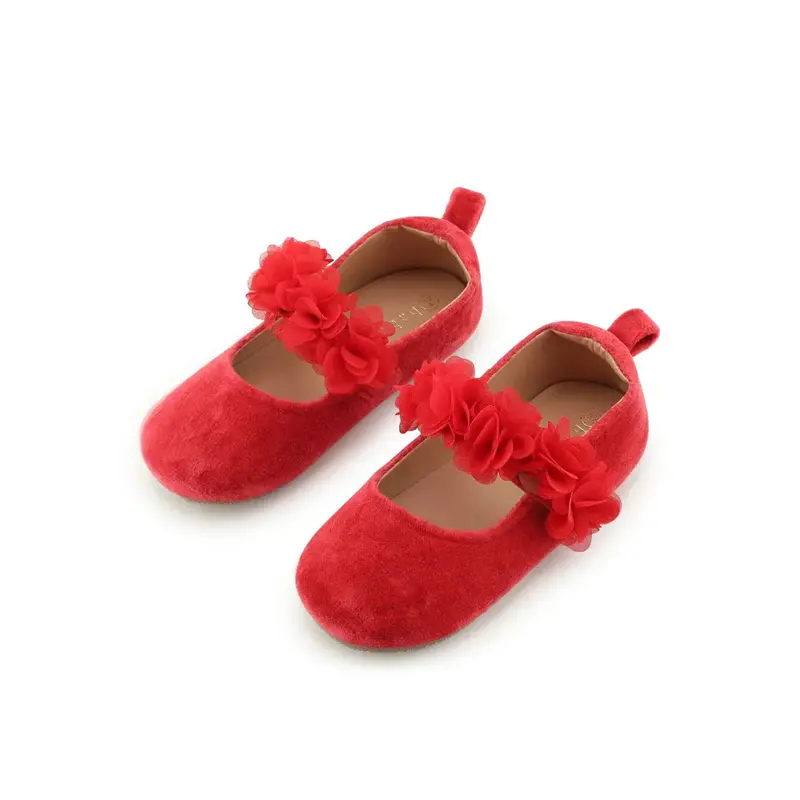 Baby Doe Red Blossom Ballerina Shoe 1