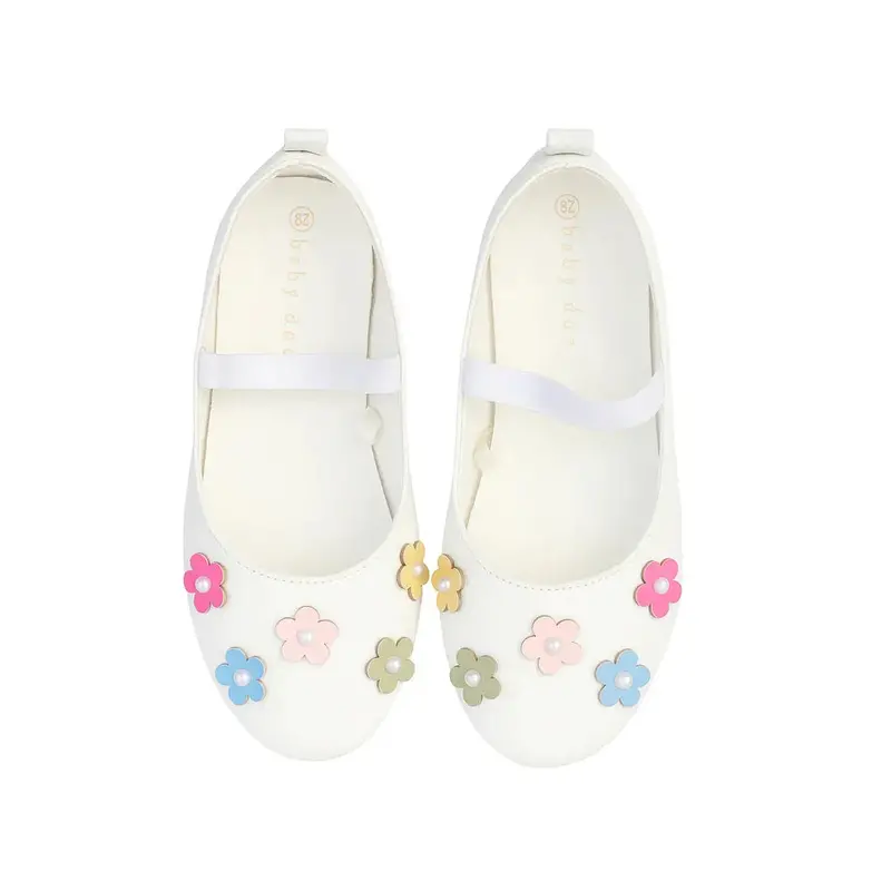 Baby Doe White Daisy Ballerina Shoe 1
