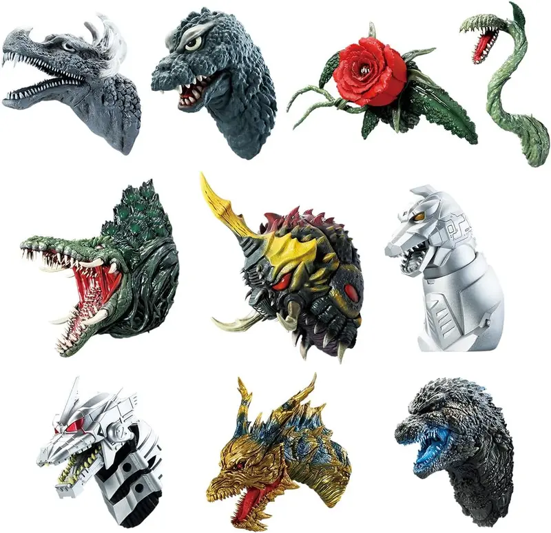 Bandai Ichibansho Zakka Magnet Monster Head Godzilla 70Th Anniversary Box Of 10 Figure 1