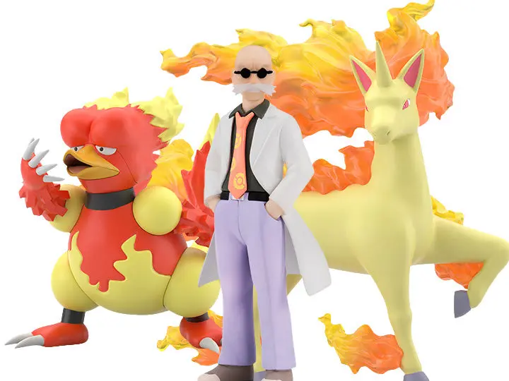 Bandai Pokemon Scale World Kanto Region Blaine, Rapidash And Magmar (Katsura, Gallop And Boober) 3-Pack Trading Figure Set 1