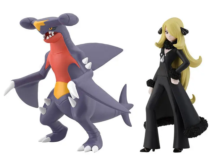 Bandai Pokemon Scale World Sinnoh Region Cynthia And Garchomp (Shirona And Gaburias) 2-Pack Trading Figure Set 1