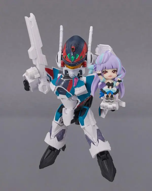 Bandai Tiny Session Macross Frontier Vf-31S Siegfried (Arad Use Ver.) & Mikumo Guynemer Action Figure Set 1