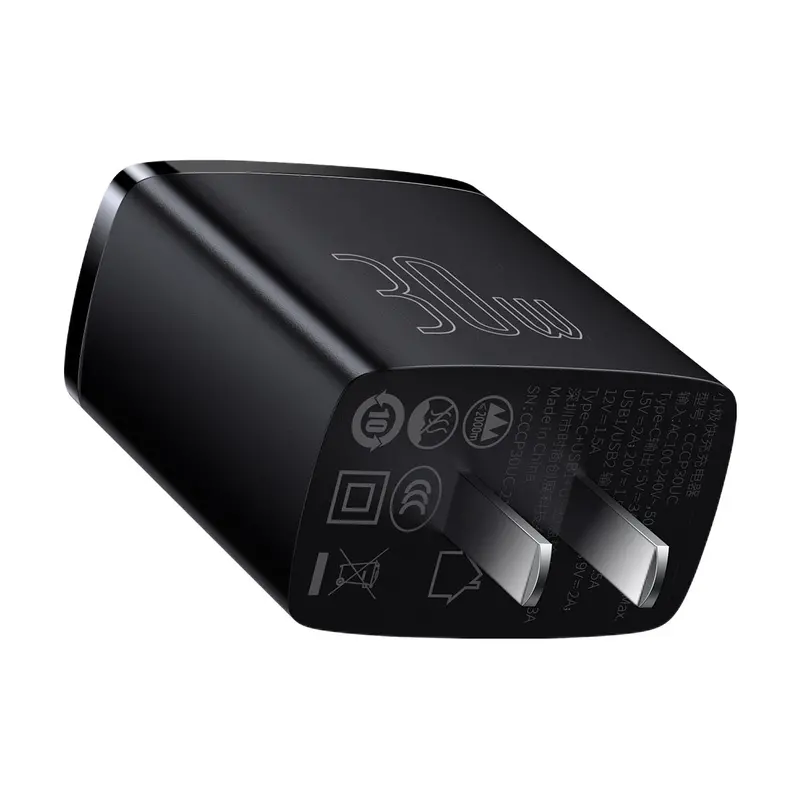 Baseus Compact 30W Quick Charger 2U+C Cn 1