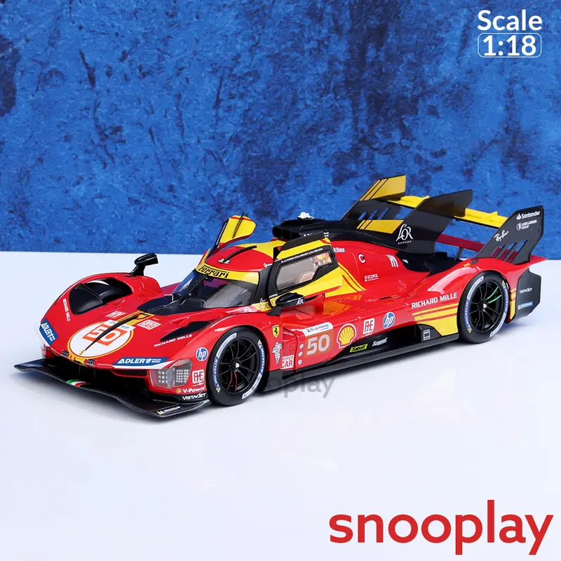 Bburago Original Ferrari 499P 24H Le Mans Champion 2024 Licensed Diecast Car | 1:18 Scale (14 Years Till Grown Ups) 1