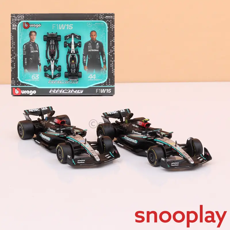 Bburago Set Of 2 Original Mercedes F1w15 Licensed Diecast Car | 1:43 Scale Model (14 Years Till Grown Ups) 1