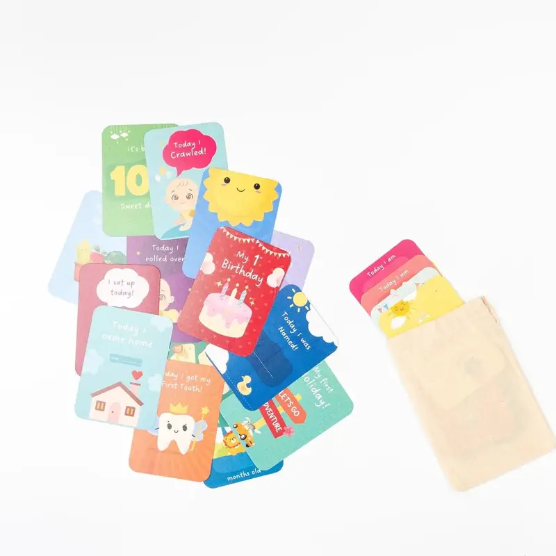 Beelittle Jungle Theme 24-Pack Milestone Cards Set 1