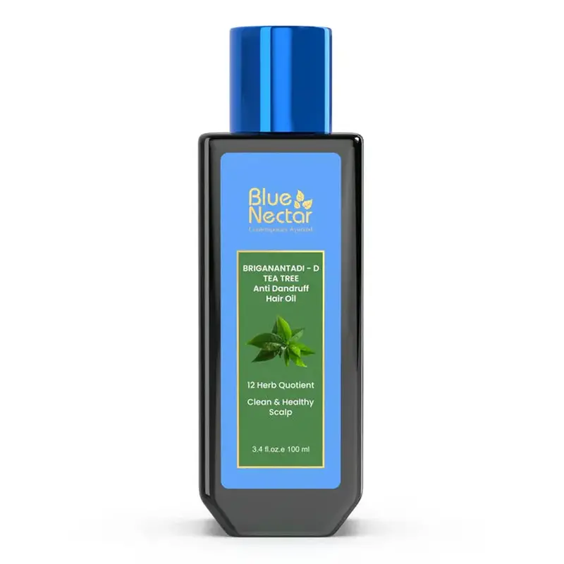Blue Nectar Briganantadi Tea Tree Anti Dandruff Oil For Hair | Clean & Healthy Scalp - 100Ml 1