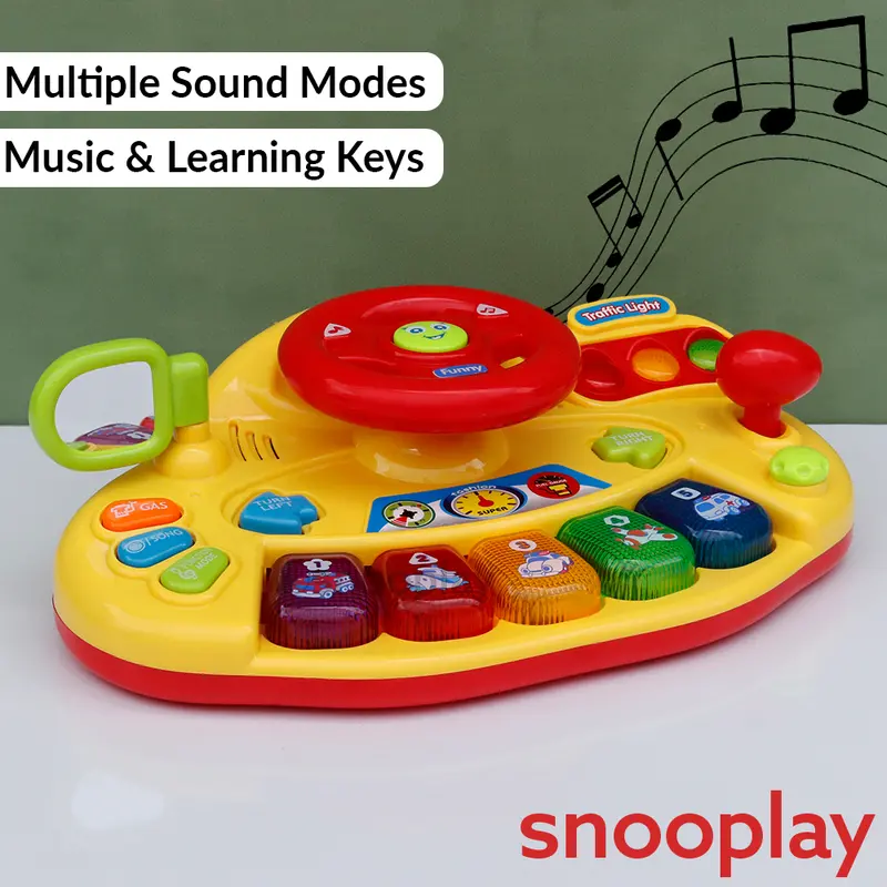 Car Wheel Steering Toy - Learning With Lights, Sounds, Music & Functions (3-8 Years) 1