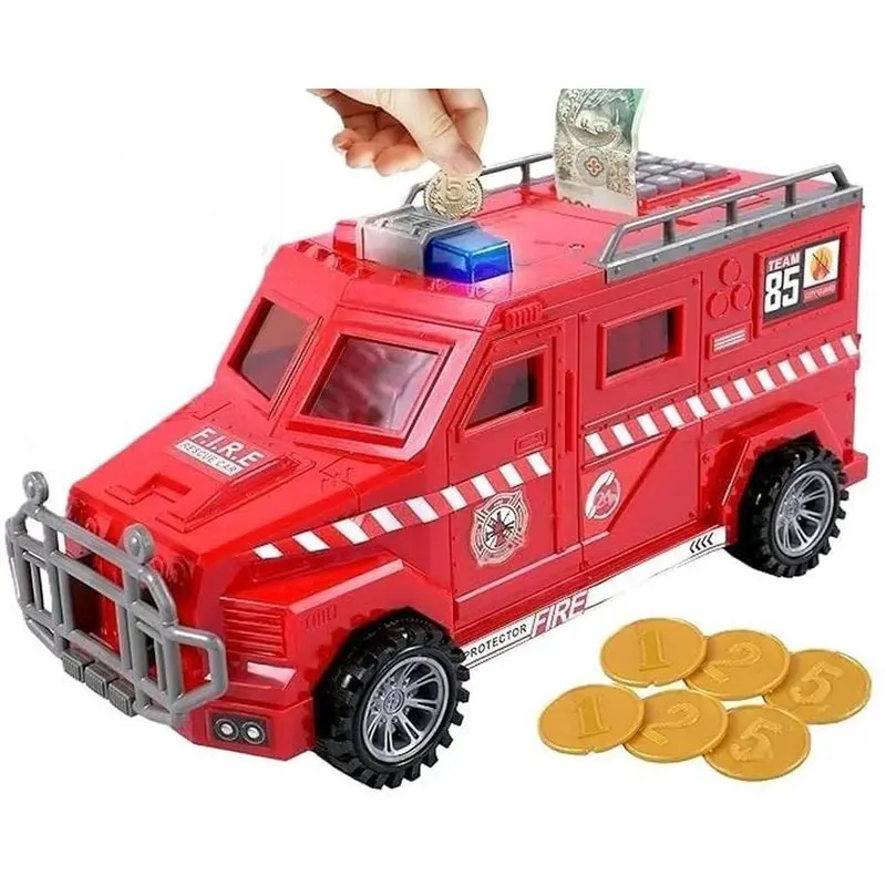 Cash Truck Piggy Bank With Unlock Fingerprint & Password Protection, Light & Music Features (3-8 Years) 1