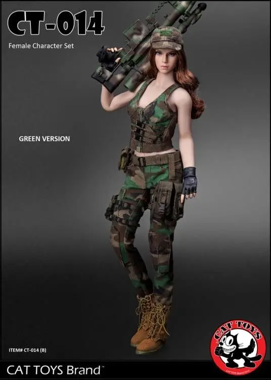 Cat Toys 1/6 Ct-014B Military Female Character In Green Scale Figure 1
