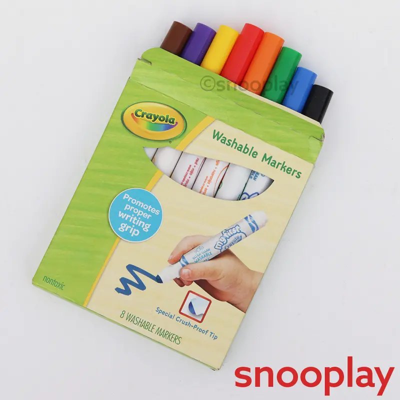 Crayola 8 Pieces Washable Markers With Special Crush-Proof Tip (6-15 Years) 1