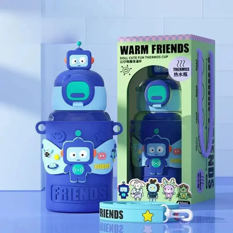 Cuddlenest Cool Robot Water Bottle - 450Ml | Thermal Bottle 1