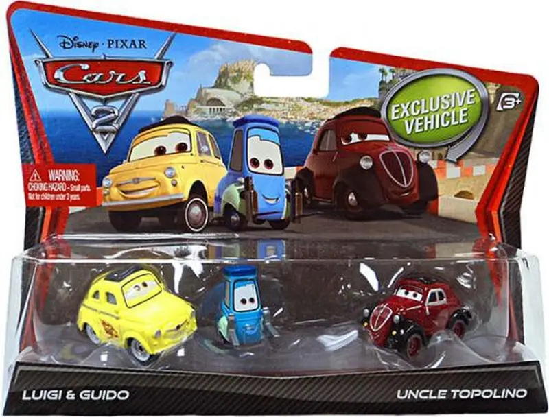 Disney Pixar Cars 2 Movie 1:55 Die Cast Disney Pixar Cars 2 Movie 1:55 Die Cast Luigi, Guido, And Uncle Topolino 3-Pack 1
