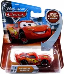 Disney / Pixar Cars Movie 1:55 Die Cast Lightning Mcqueen #1 W/ Lenticular Eyes! 1