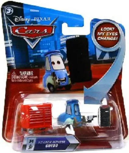 Disney / Pixar Cars Movie 1:55 Die Cast Pit Crew Member Guido #34 W/ Lenticular Eyes! 1