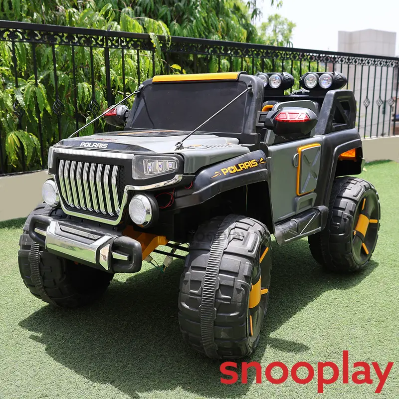 Don't Cry Toys Parental & Self Control | Battery Polrris Ride-On Jeep | Honk, Music, Light, Bluetooth Connectivity (1.5-8 Years) 1