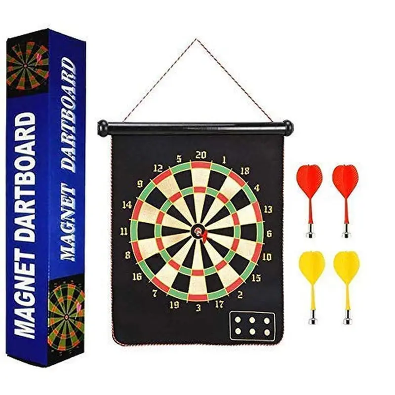 Double Sided Foldable Magnetic Dart Board Game With 4 Darts (6-12 Years) 1
