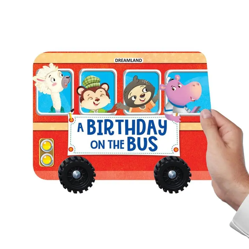 Dreamland Publications A Birthday On The Bus - A Shaped Board Book With Wheels : Children Picture Board Book 1
