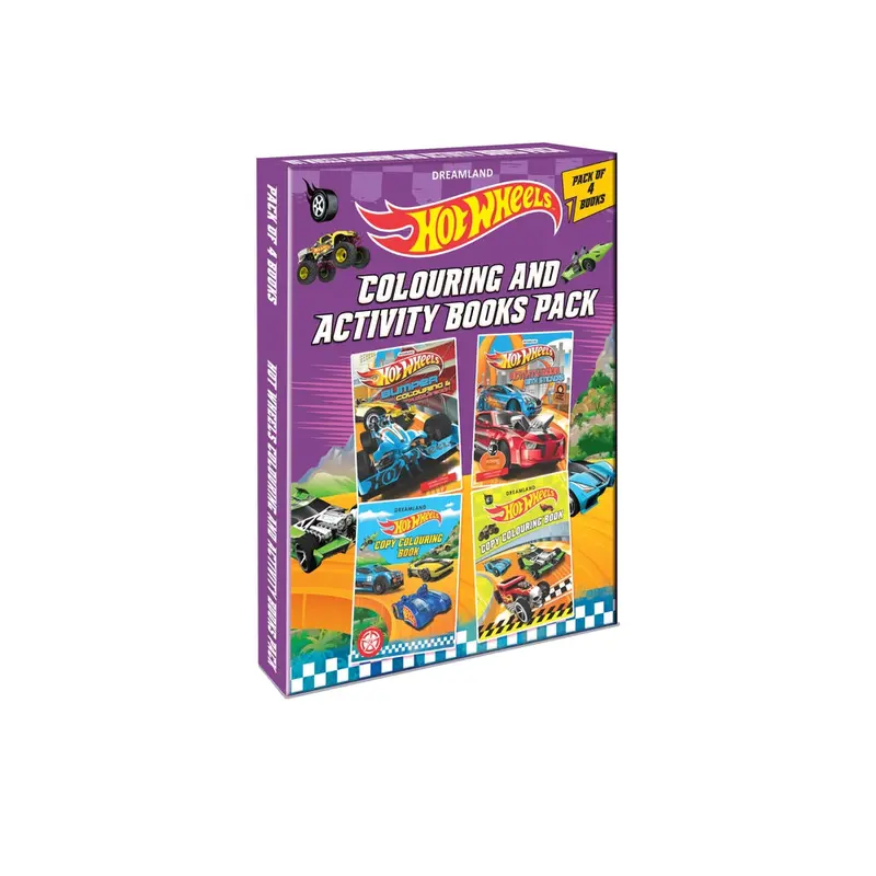 Dreamland Publications Hot Wheels Colouring And Activity Books Pack ( A Pack Of 4 Books) 1