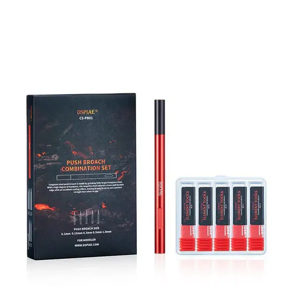 Dspiae Cs-Pb01 Push Broach Combination Set (0.1 0.15 .3 .51.0Mm) 1