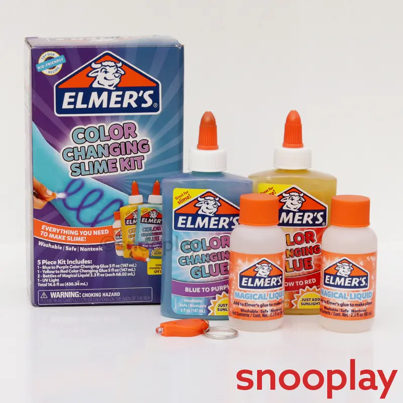Elmer's Original Color Changing & Washable Slime Kit With Uv Light - 5 Pieces (3-8 Years) 1