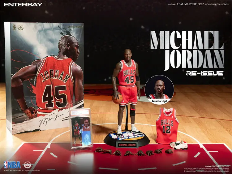 Enterbay Real Masterpieces 1/6 Nba Chicago Bulls Michael Jordan (I'm Back #45 Re-Issue Limited Edition) Sixth Scale Action Figure Rm-1053 1