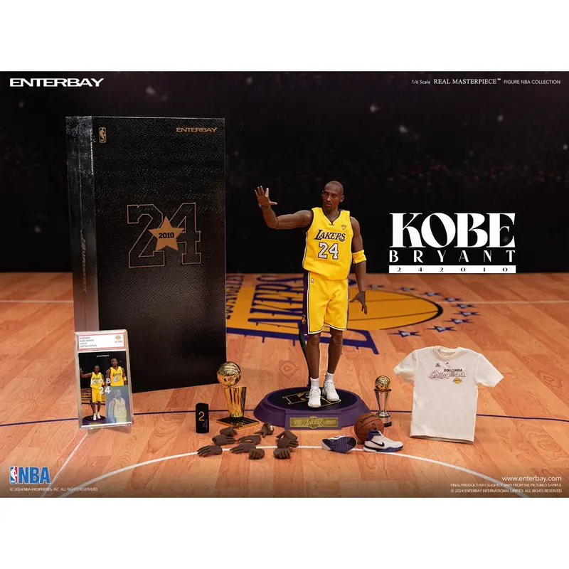 Enterbay Real Masterpieces 1/6 Nba La Lakers Kobe Bryant 2010 Championship Sixth Scale Action Figure Rm-1098 1