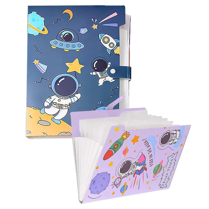Funblast Pack Of 2 Space Theme Multicolor A4 File Folder With 6 Pockets 1