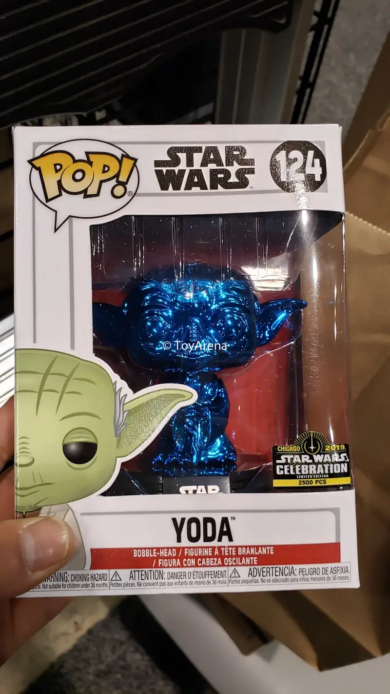 Funko Pop Blue Chrome Yoda #124 Star Wars Celebration 2019 Exclusive 1