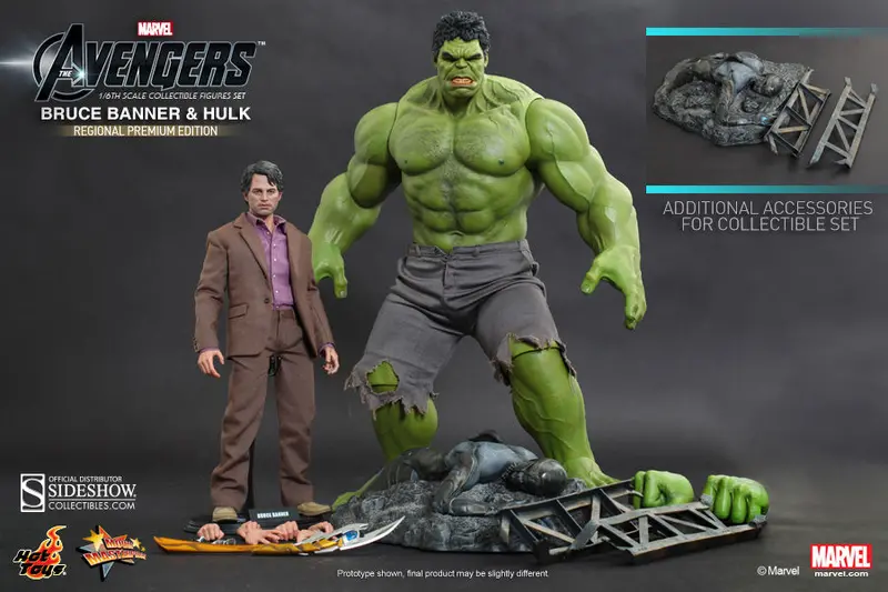Hot Toys 1/6 Bruce Banner And Hulk Sixth Scale Figure Set Mms230 1