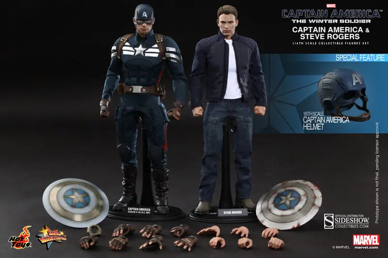 Hot Toys 1/6 Captain America And Steve Rogers Sixth Scale Winter Soldier Figure Set Mms243 1