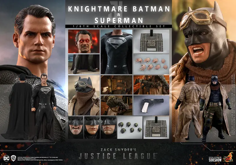 Hot Toys 1/6 Dc Zack Snyder’S Justice League Batman (Knightmare) And Superman (Black Suit) Sixth Scale Figure Tms038 1
