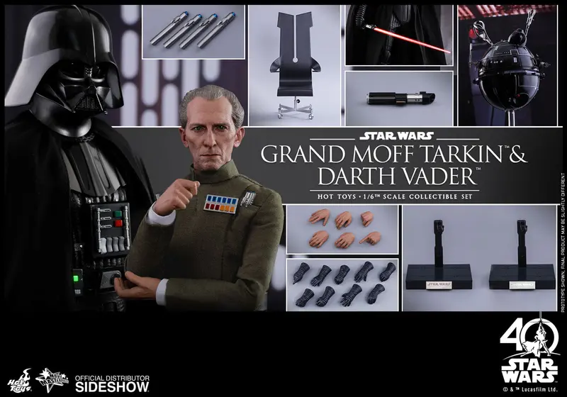 Hot Toys 1/6 Grand Moff Tarkin & Darth Vader Star Wars Episode Iv: A New Hope Mms434 Sixth Scale Figures 1