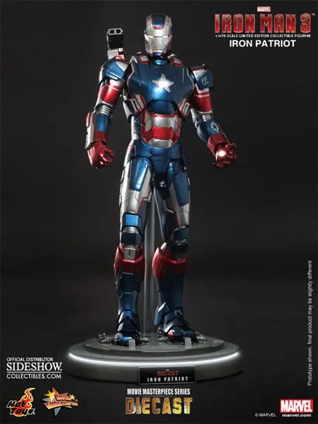 Hot Toys 1/6 Iron Man 3 Iron Patriot Sixth Scale Figure Mms195-D01 1