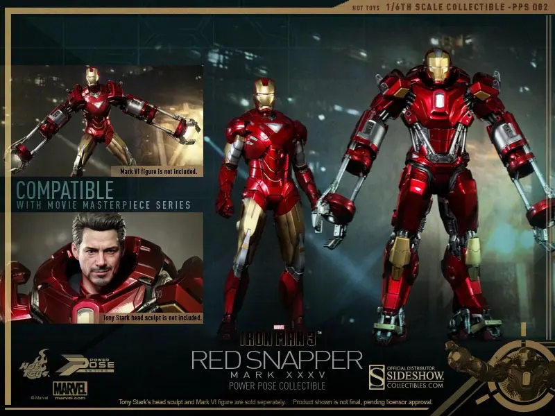 Hot Toys 1/6 Iron Man Mark Xxxv (35) Red Snapper Iron Man Sixth Scale Figure Pps002 1