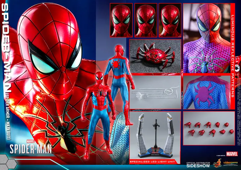 Hot Toys 1/6 Marvel’S Spider-Man Game Spider Man (Spider Armor - Mk Iv Suit) Sixth Scale Figure Vgm43 1
