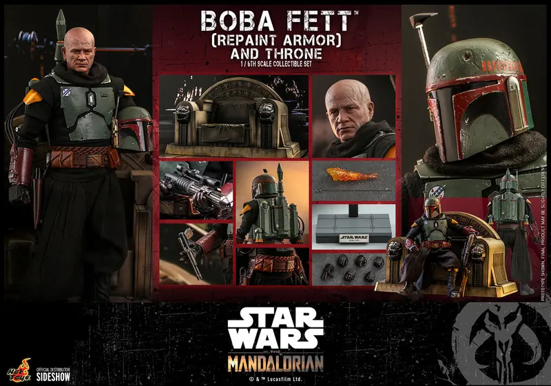 Hot Toys 1/6 Star Wars The Mandalorian 2 Boba Fett (Repaint Armor) And Throne Sixth Scale Figure Tms056 1